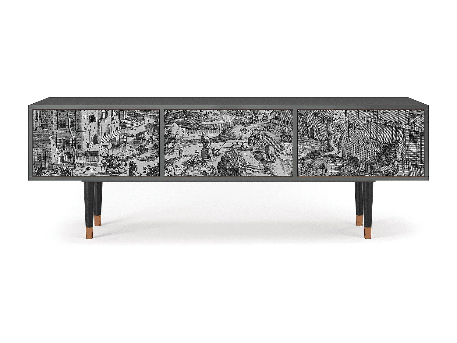 Mueble de TV - 170х59х48 cm - T4 - Bird Dropping, Antracite