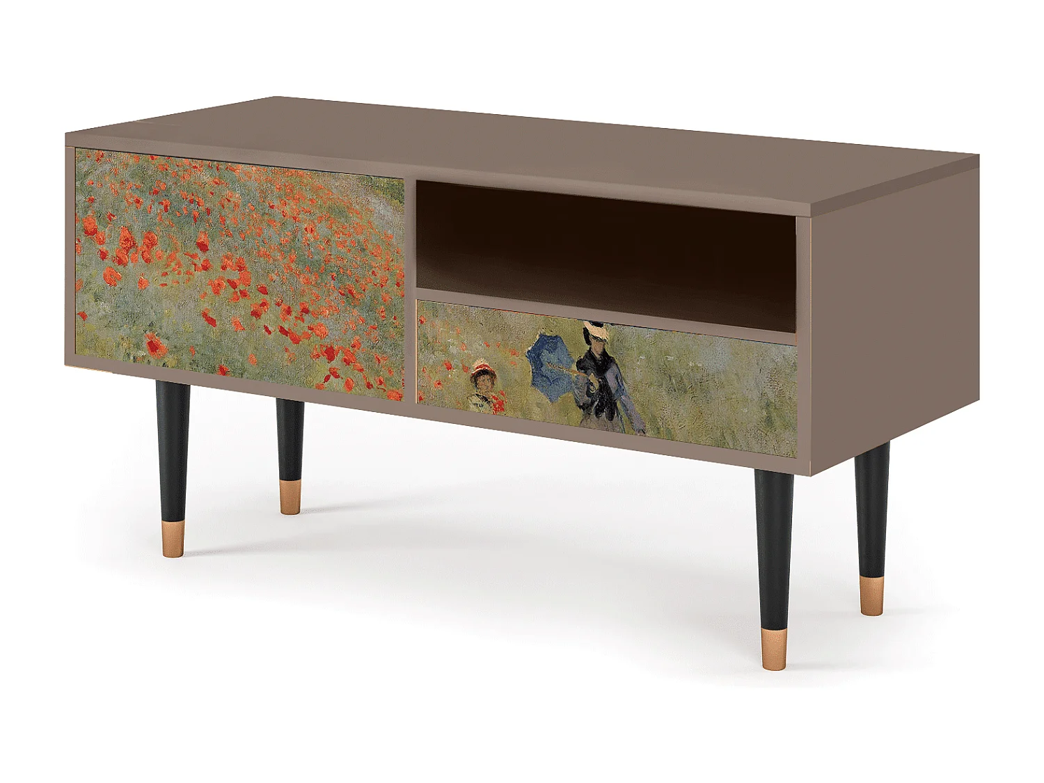 Mueble de TV - 115х59х48 cm - T3 - The Poppy Field   , Latte