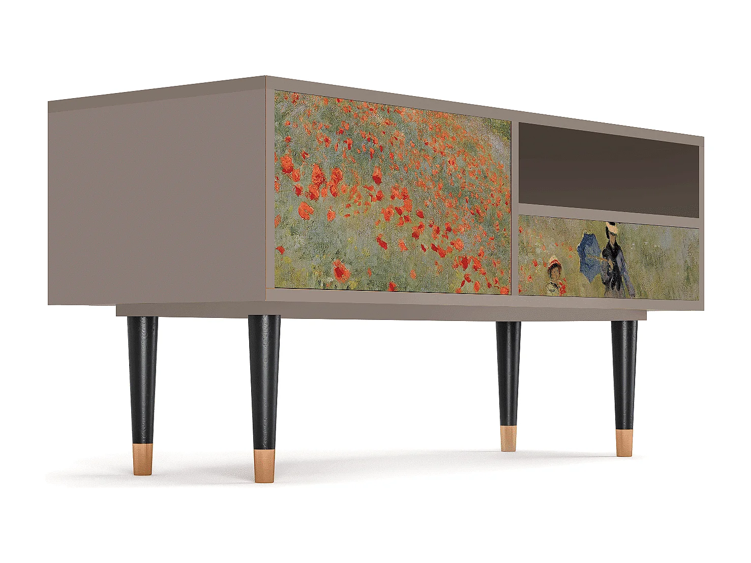 Mueble de TV - 115х59х48 cm - T3 - The Poppy Field   , Latte