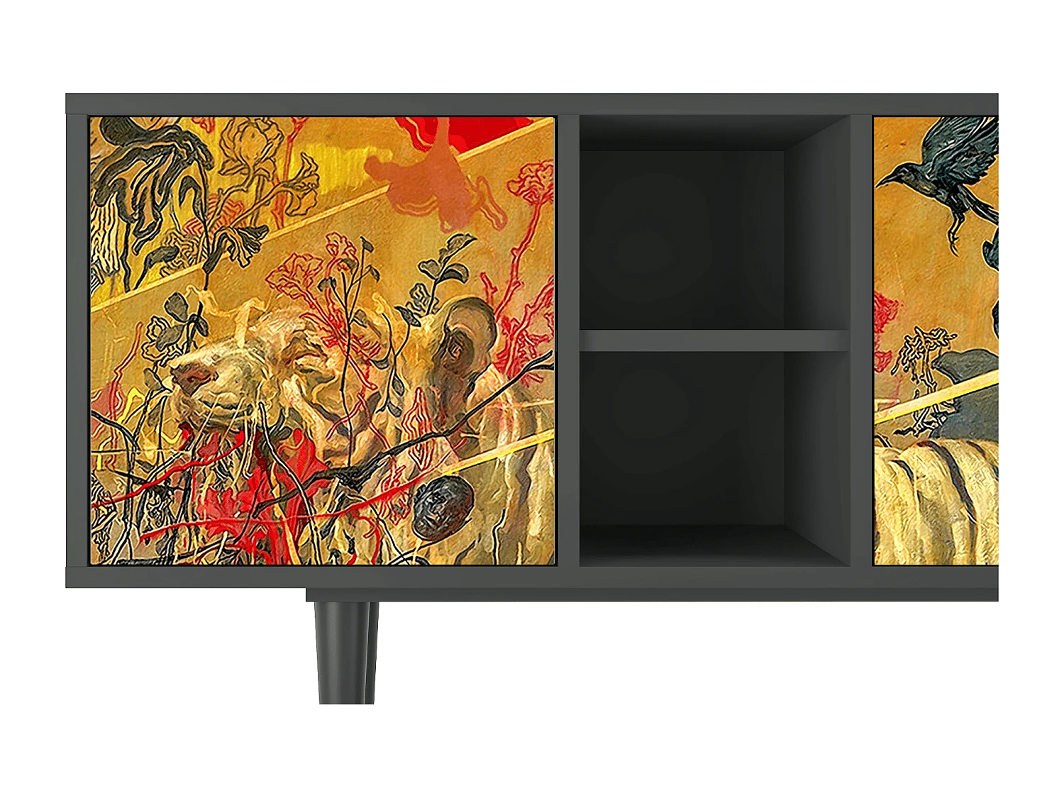 Meuble TV - 150х69х41 cm - T5 - Blood by James Jean, Anthracite