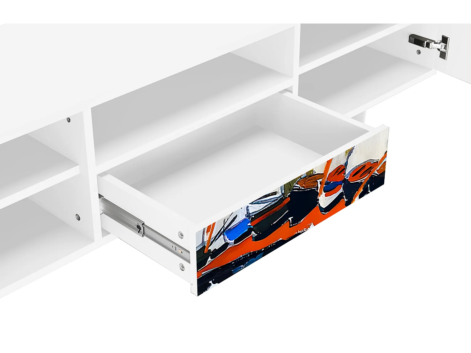 Meuble TV - 170х59х41 cm - T6 - Le Séchage des voiles , Blanc