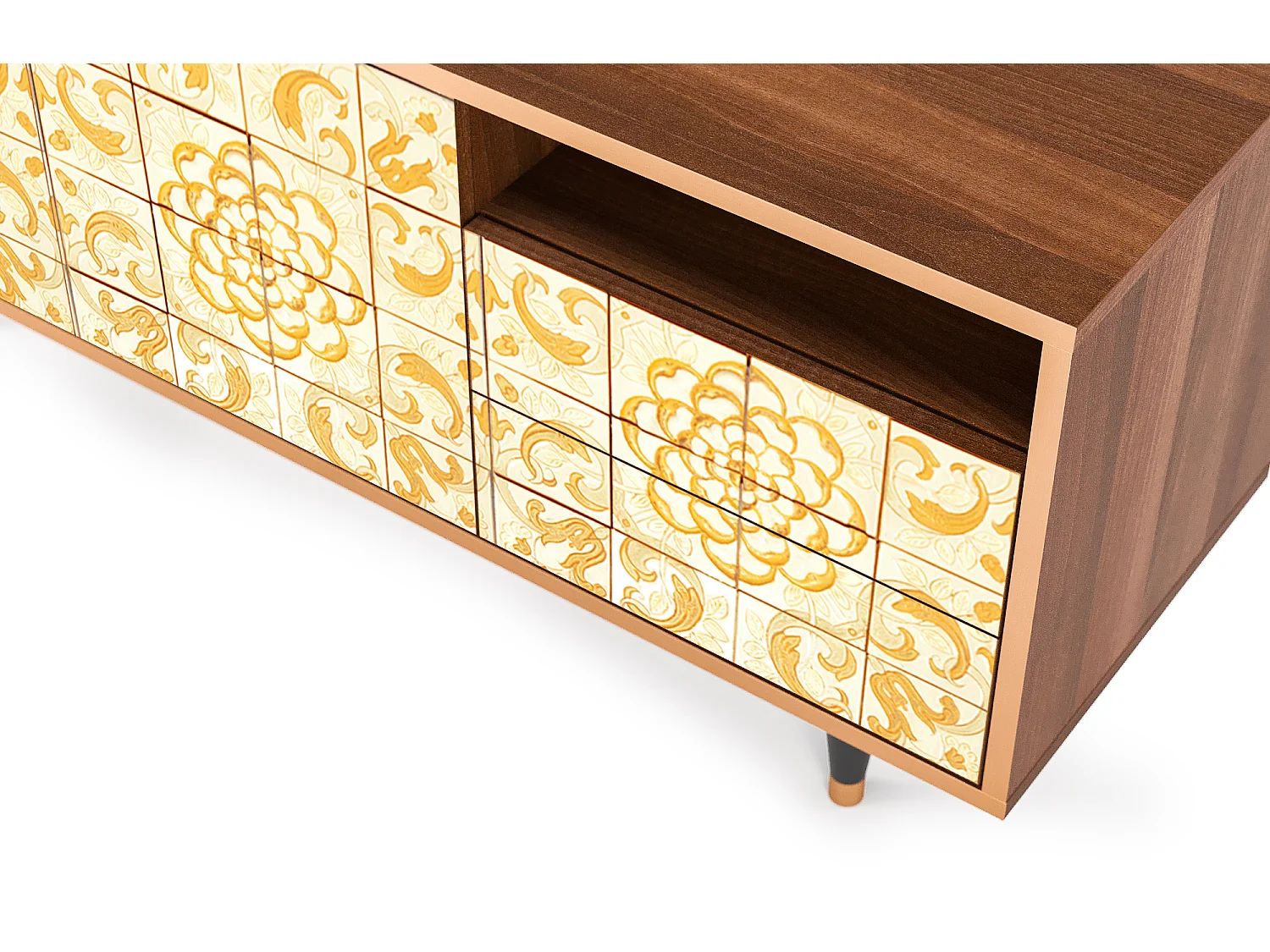 Mueble de TV - 125х56х41 cm - T7 - Sunshiny Tile, Nogueira