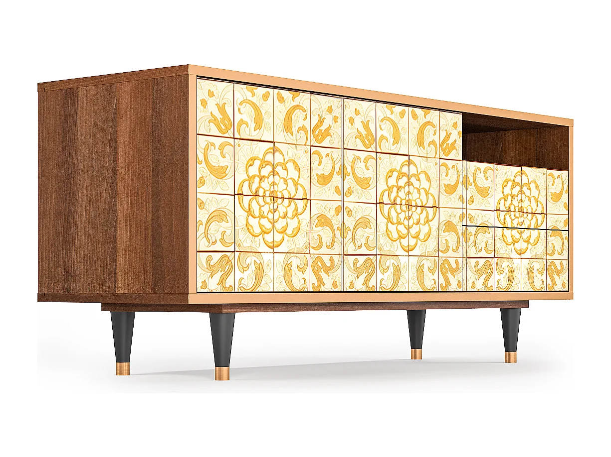 Mobile TV - 125х56х41 cm - T7 - Sunshiny Tile, Noce