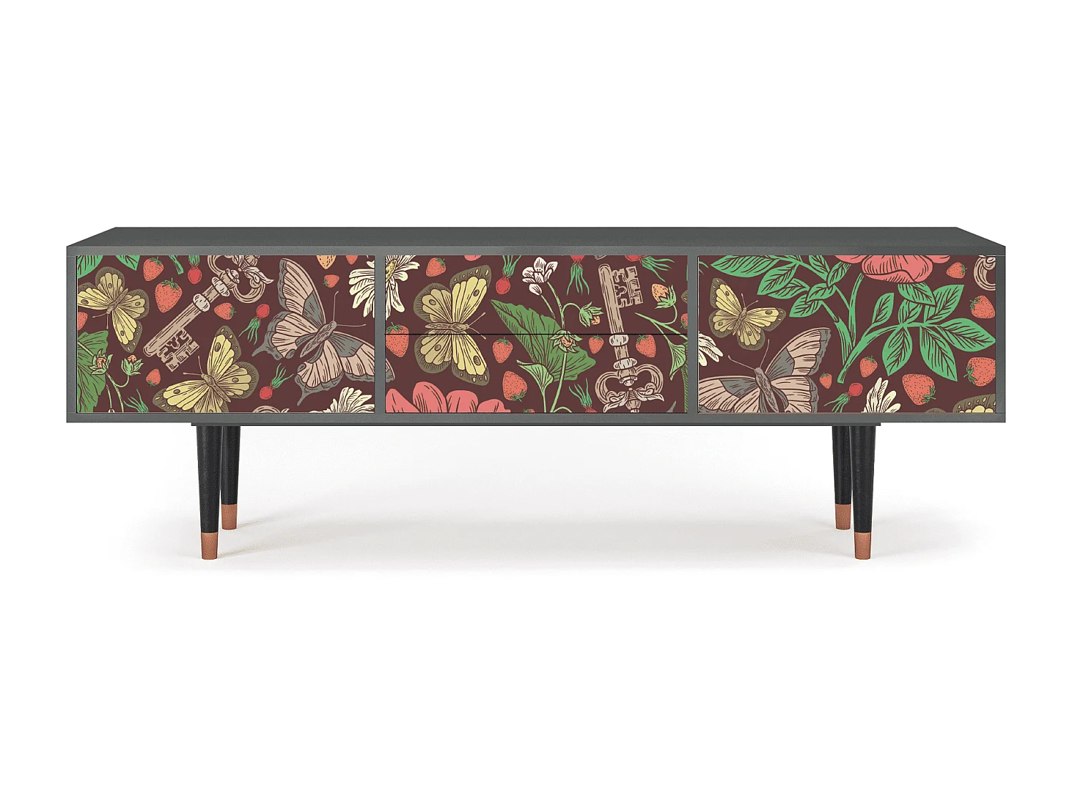 Mueble de TV - 170х59х48 cm - T4 - Alice in Wonderland, Antracita