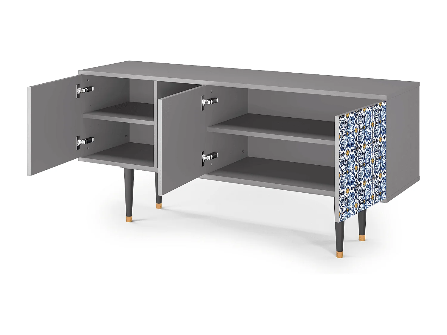 TV-meubel - 150х69х41 cm - T5 - Lovely Cornflowers, Grijs