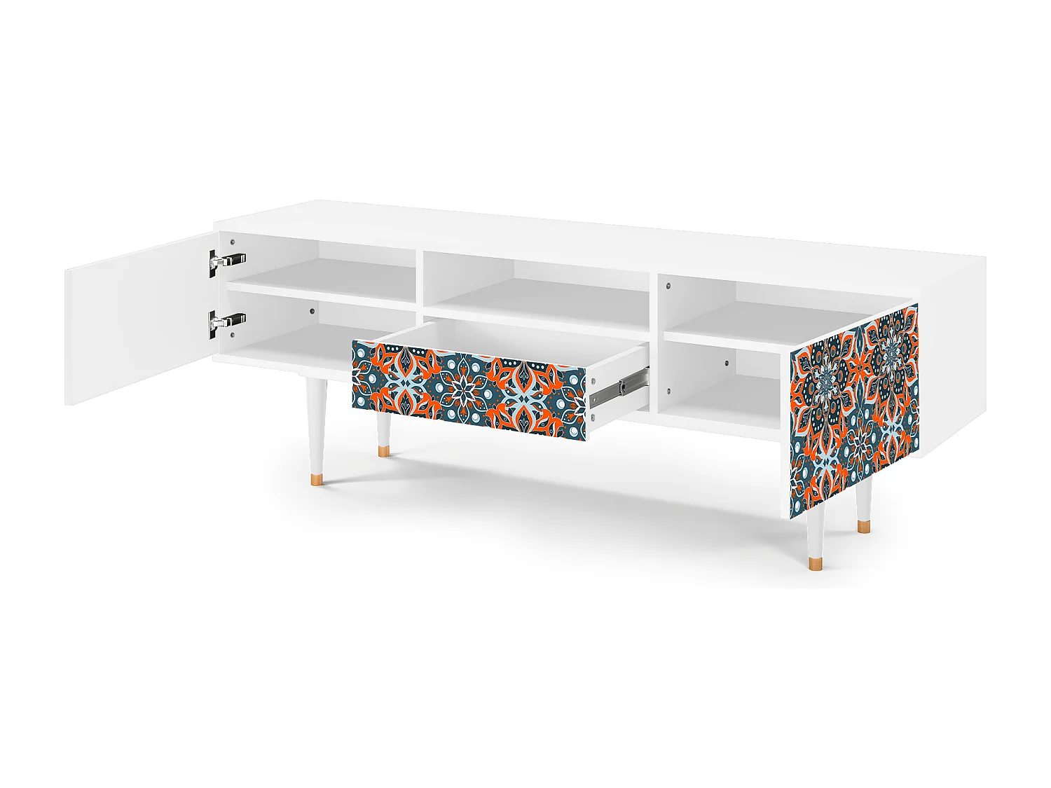 Meuble TV - 170х59х41 cm - T6 - Fire Beetle, Blanc