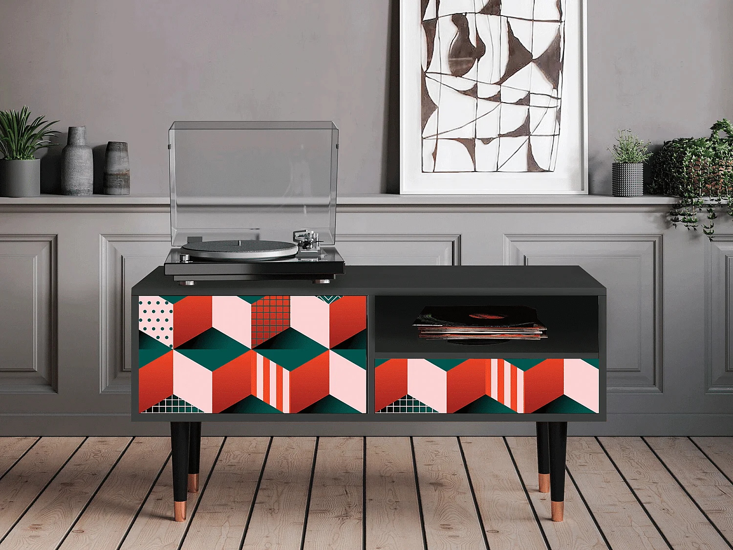 Meuble TV - 115х59х48 cm - T3 - Pepsi-Cola, Anthracite