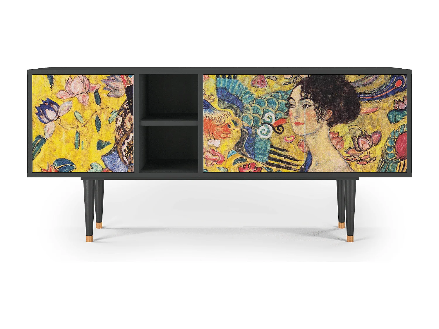 Mobile TV - 150х69х41 cm - T5 - Lady with Fan by Klimt, Antracite