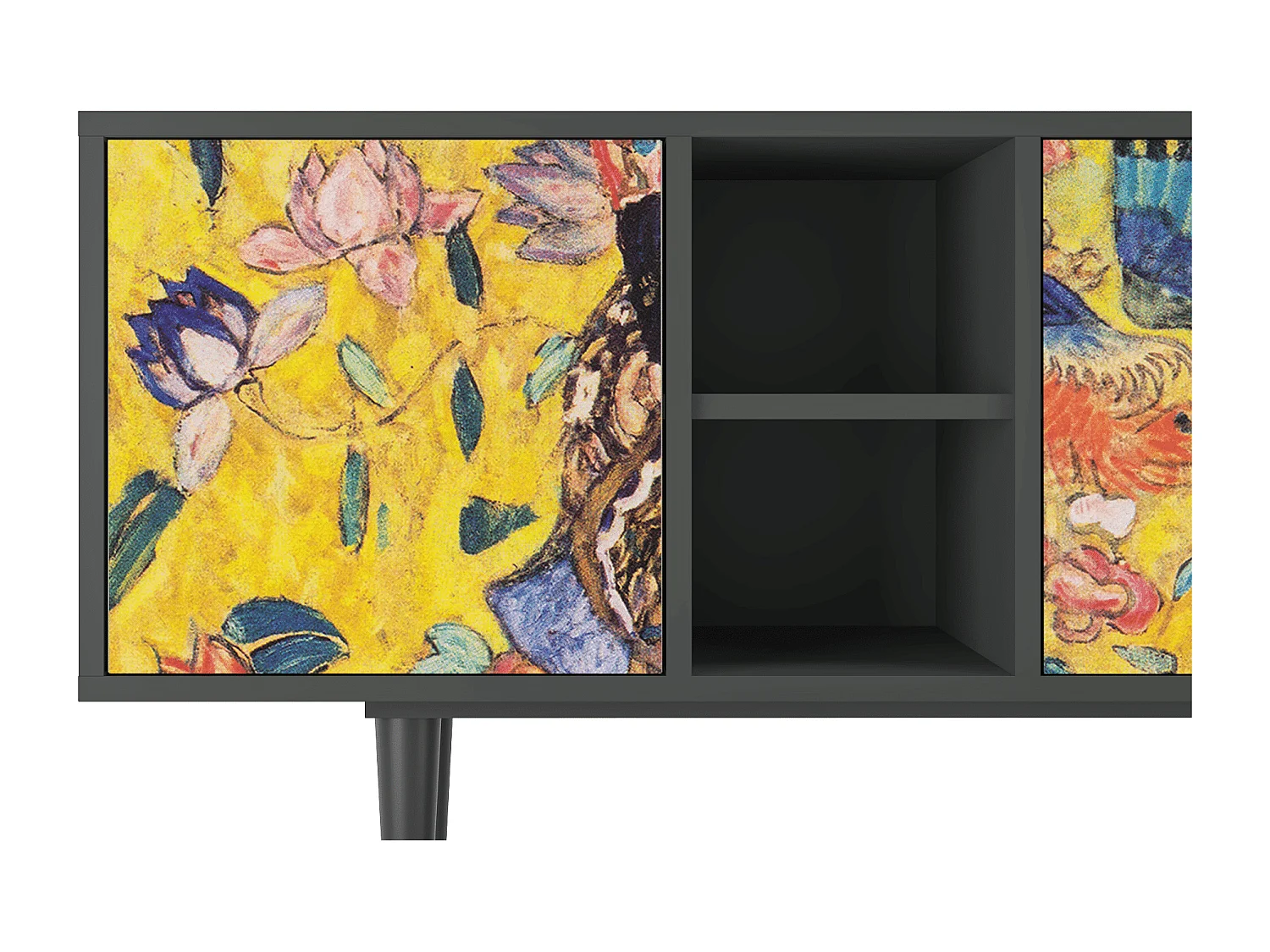 Mobile TV - 150х69х41 cm - T5 - Lady with Fan by Klimt, Antracite