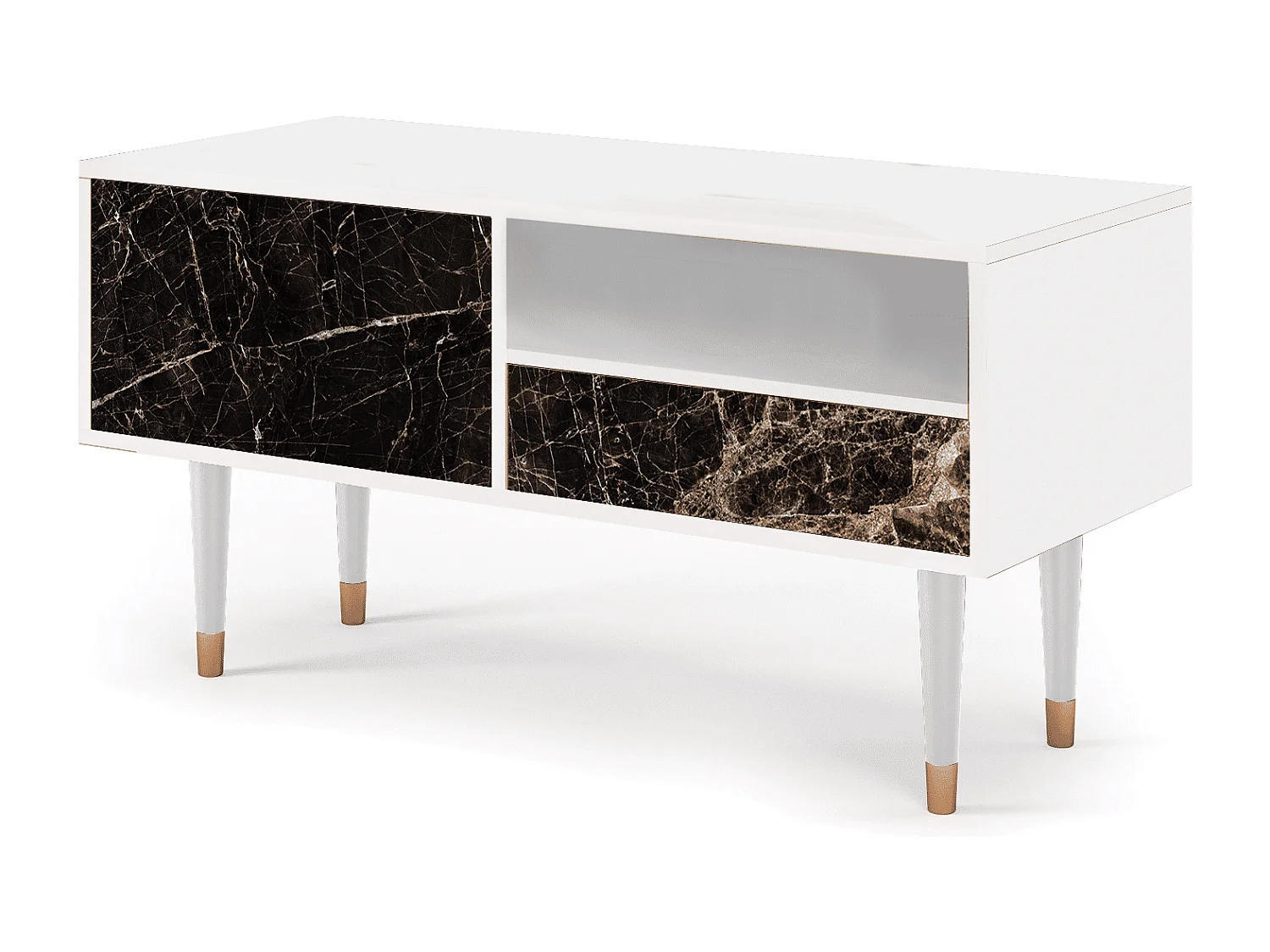 Meuble TV - 115х59х48 cm - T3 - Night Abyss, Blanc