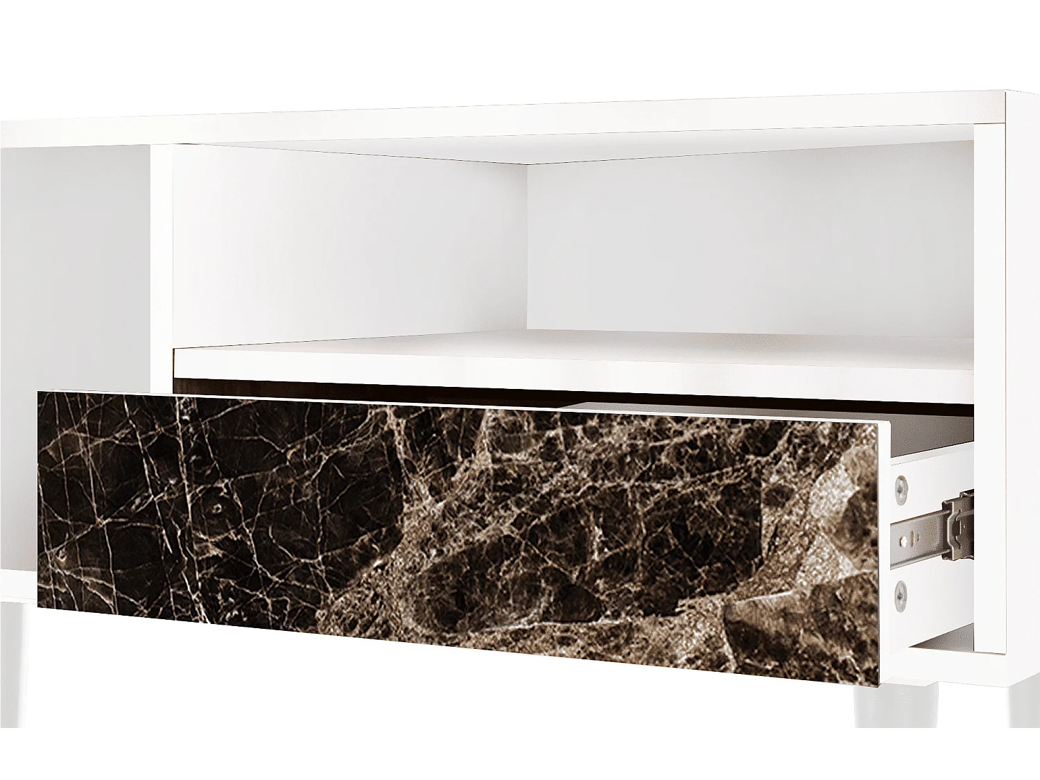 Meuble TV - 115х59х48 cm - T3 - Night Abyss, Blanc