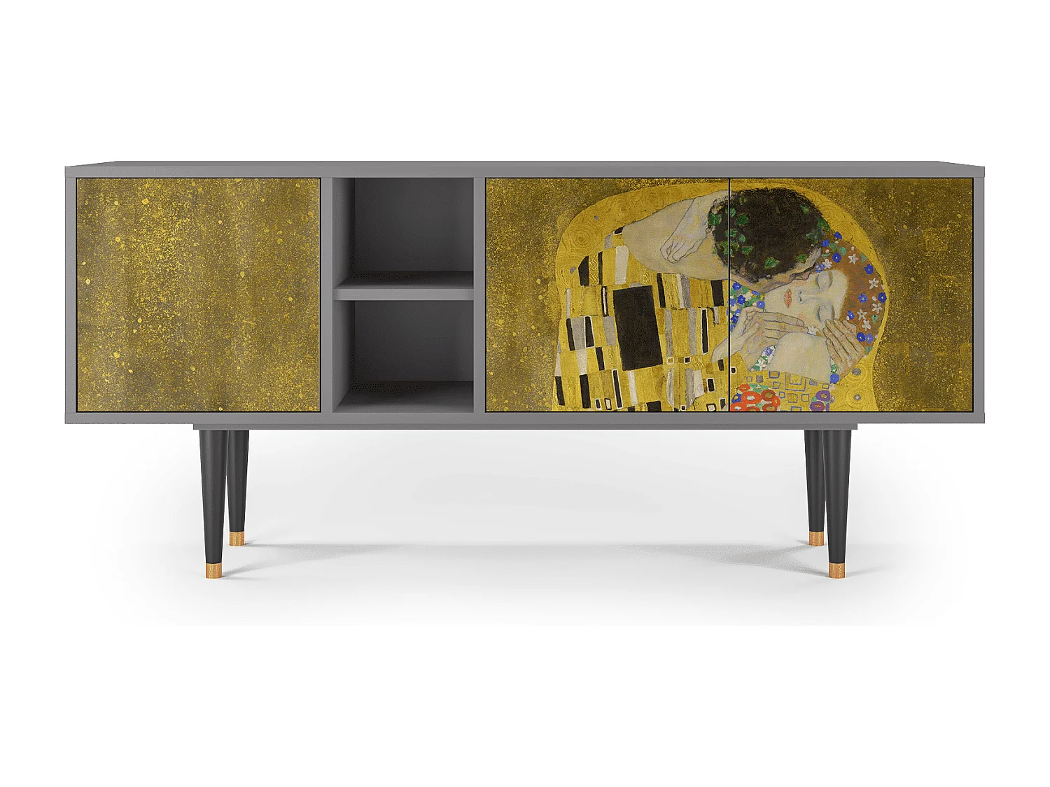 Meuble TV - 150х69х41 cm - T5 - The Kiss by Klimt , Gris