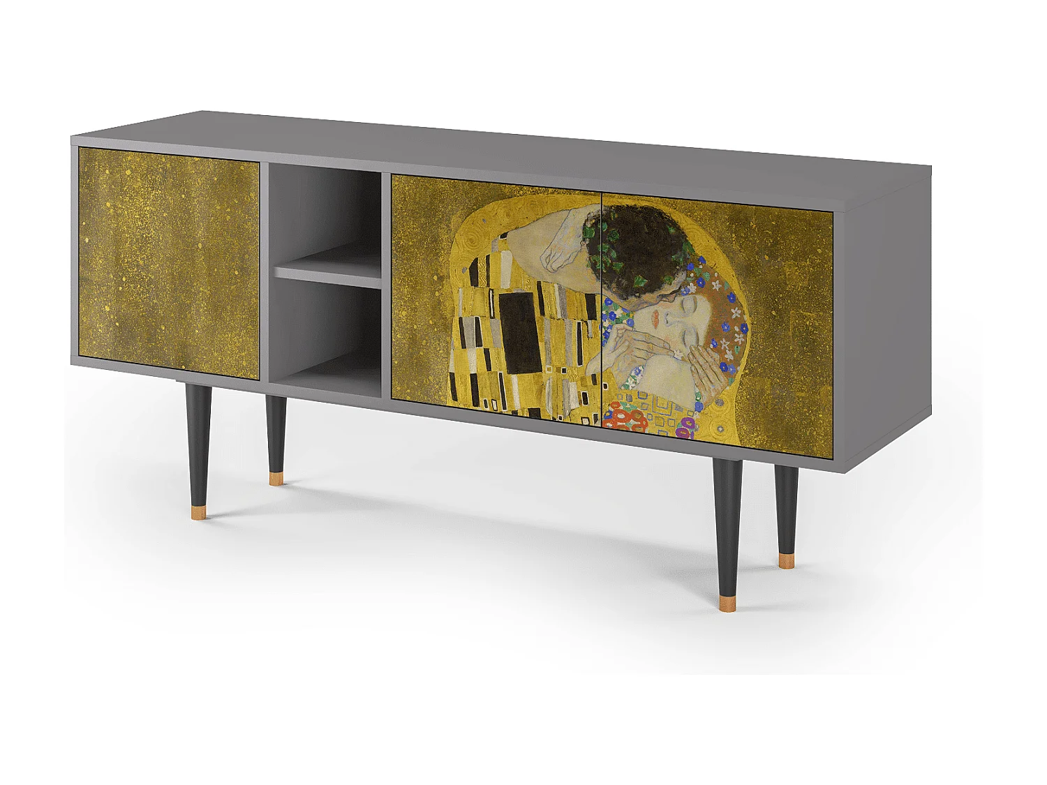 Meuble TV - 150х69х41 cm - T5 - The Kiss by Klimt , Gris