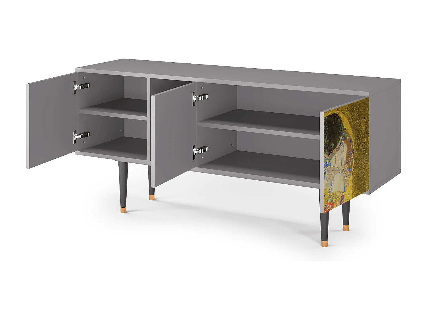 Meuble TV - 150х69х41 cm - T5 - The Kiss by Klimt , Gris