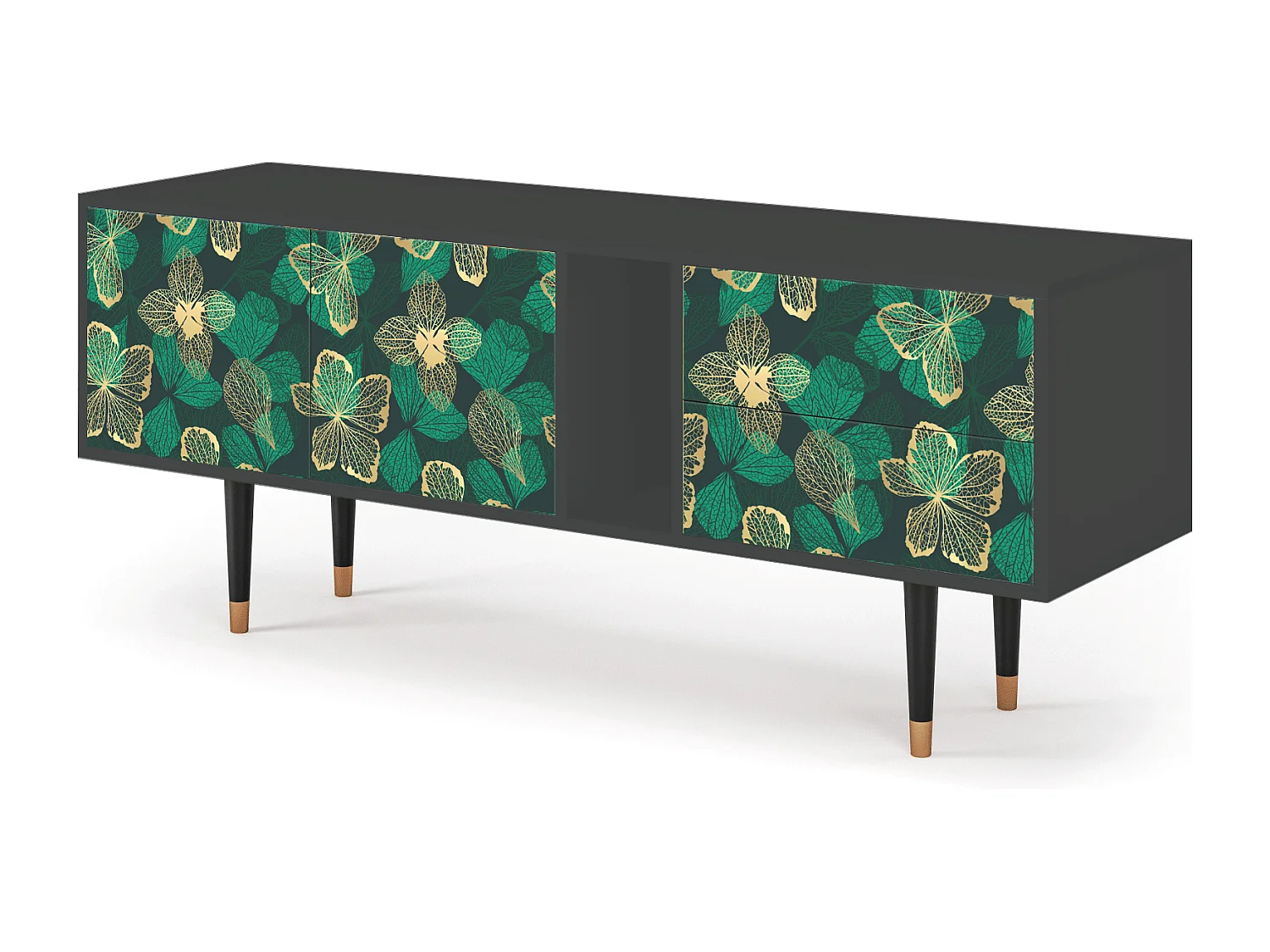 TV-Möbel - 170х69х48 cm - T1 - Green Flower, Anthrazit