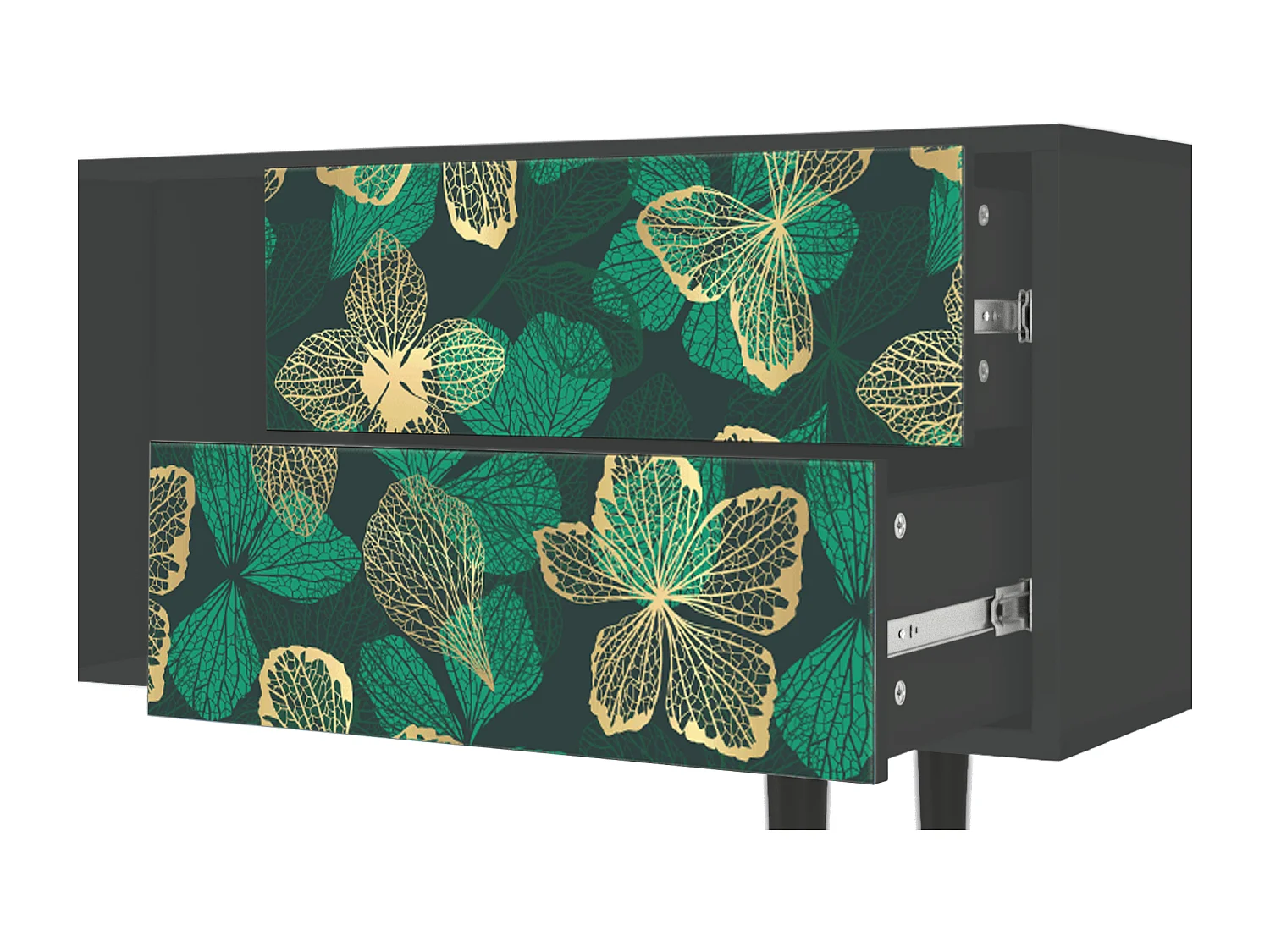 Szafka RTV - 170х69х48 cm - T1 - Green Flower, Antracyt