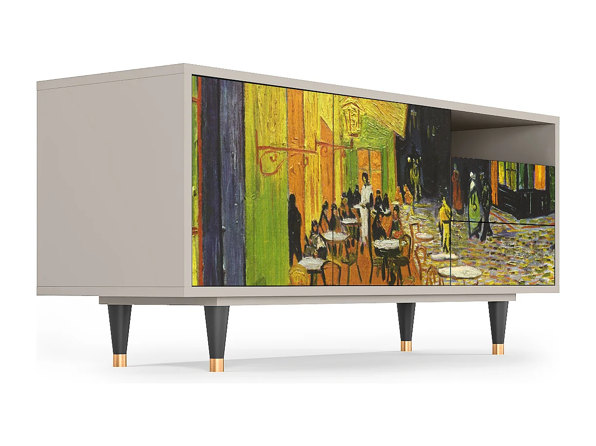 TV-Möbel - 125х56х41 cm - T7 - Café Terrace at Night, Sand