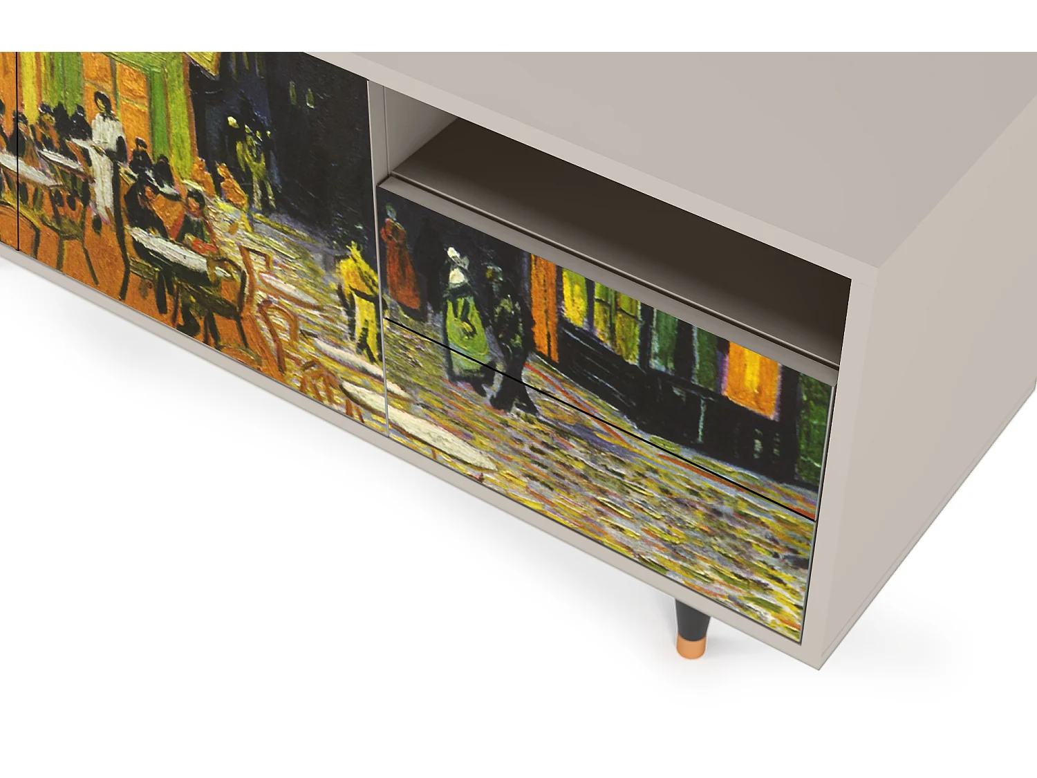 TV-Möbel - 125х56х41 cm - T7 - Café Terrace at Night, Sand