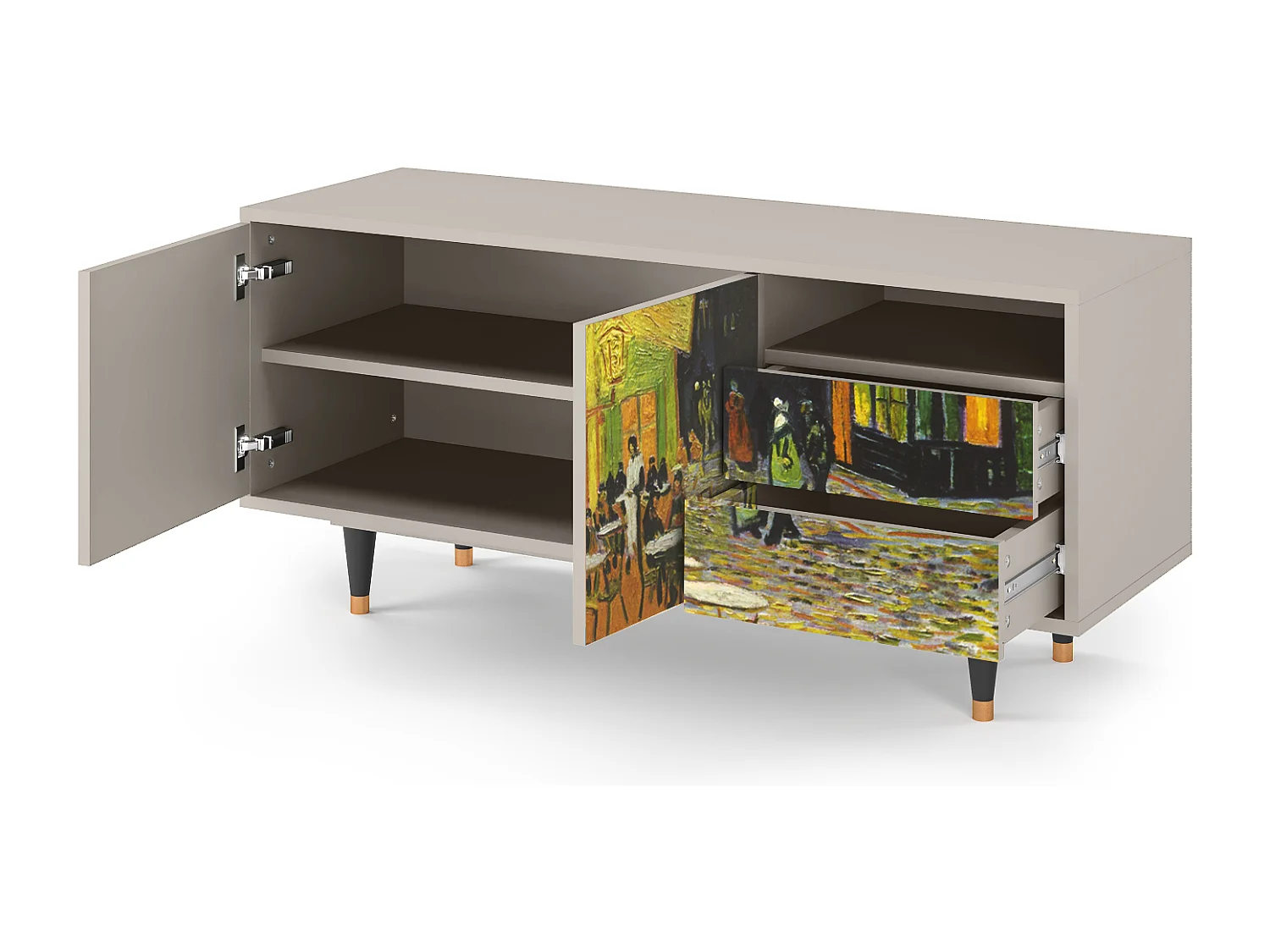 TV-Möbel - 125х56х41 cm - T7 - Café Terrace at Night, Sand