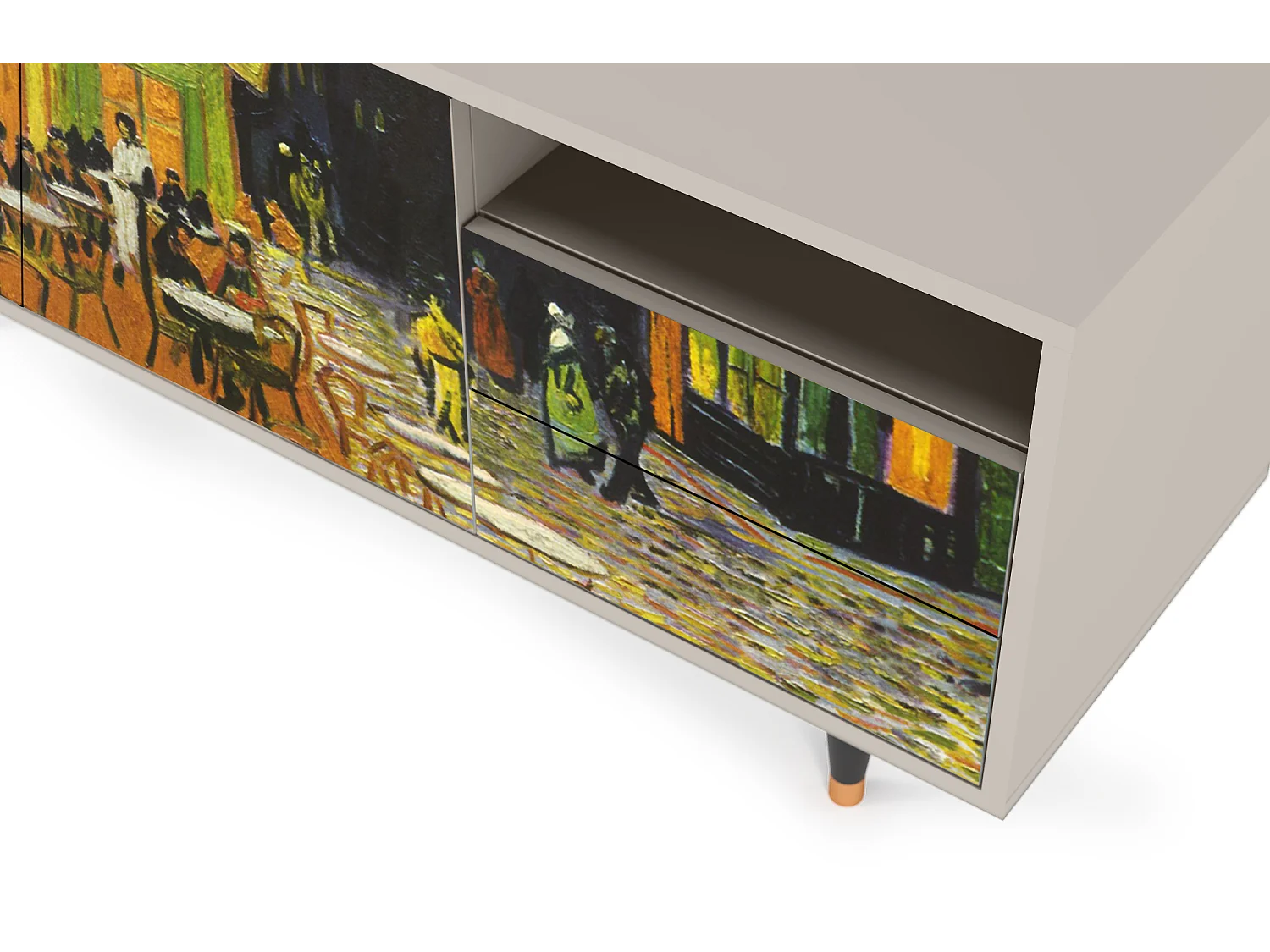 TV-Möbel - 125х56х41 cm - T7 - Café Terrace at Night, Sand