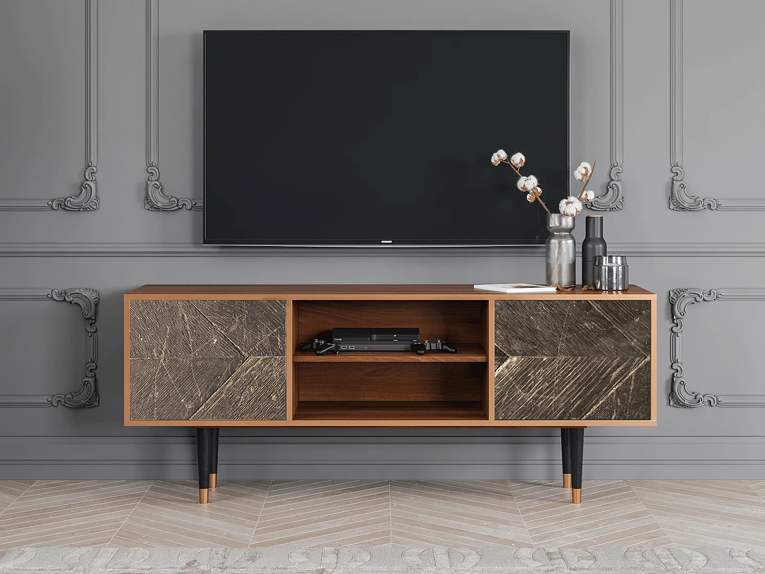 TV-meubel - 170х69х48 cm - T2 - Wise Tree, Walnoot