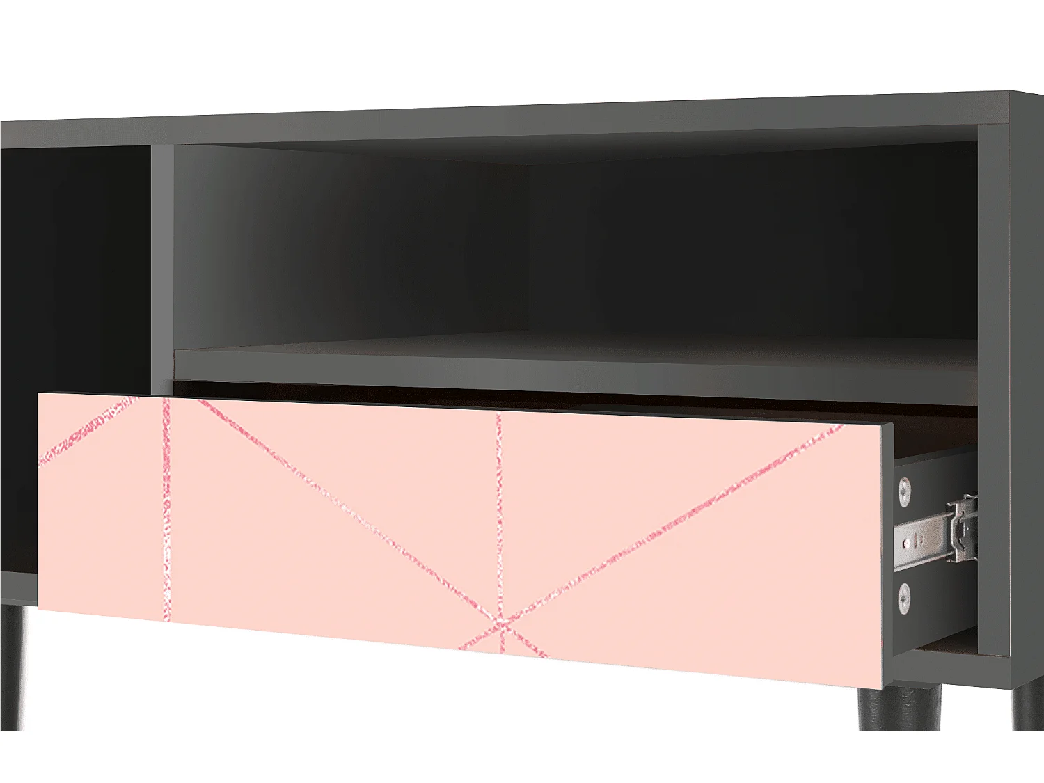 Meuble TV - 115х59х48 cm - T3 - Rose Quartz, Anthracite