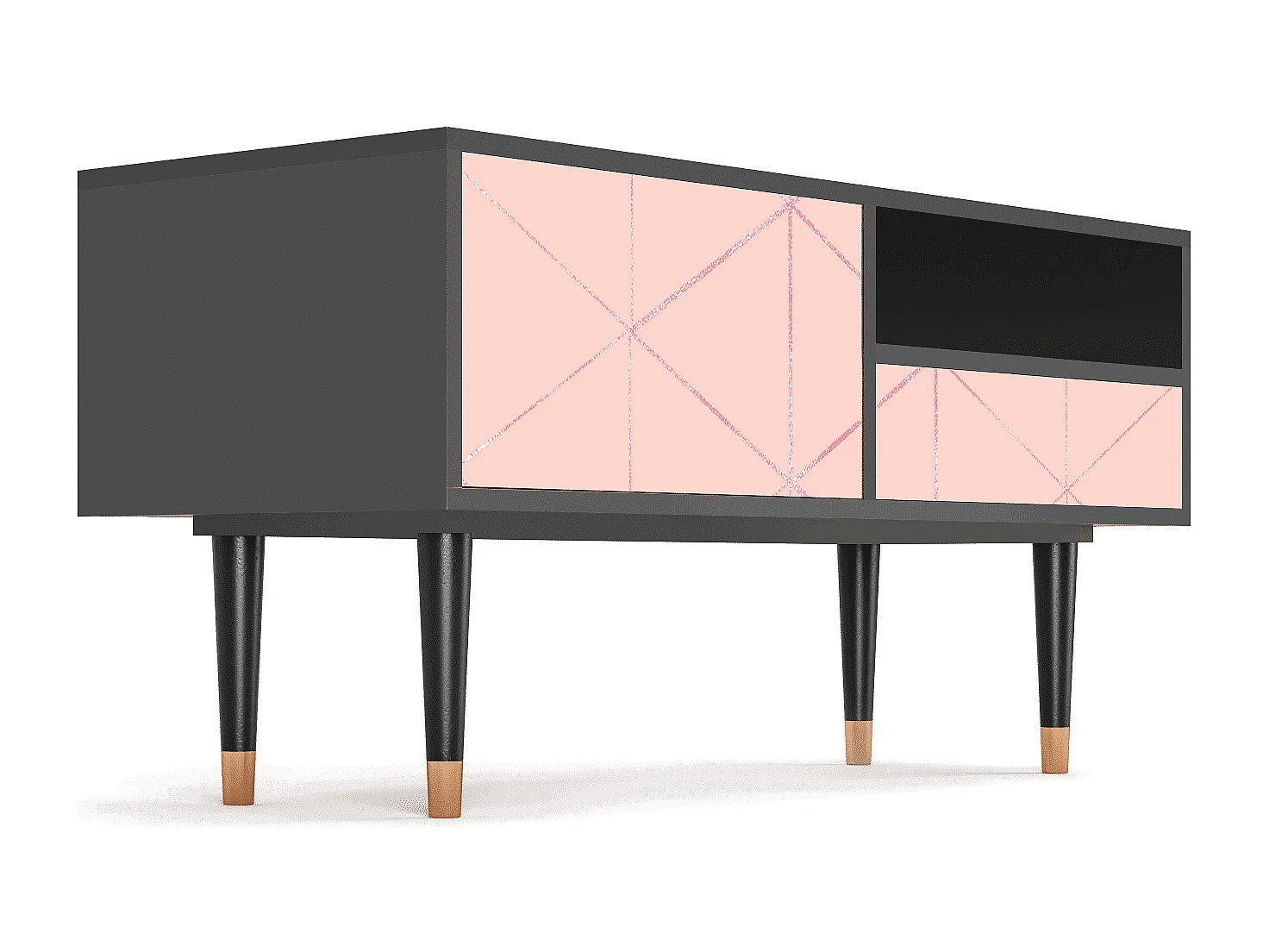 Meuble TV - 115х59х48 cm - T3 - Rose Quartz, Anthracite