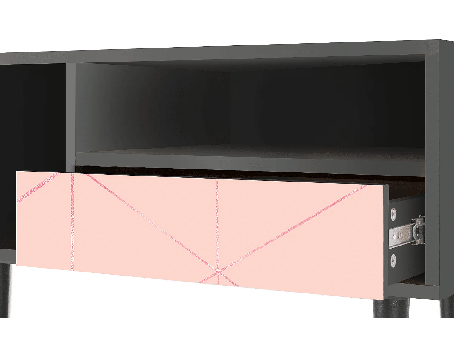 TV-Möbel - 115х59х48 cm - T3 - Rose Quartz, Anthrazit