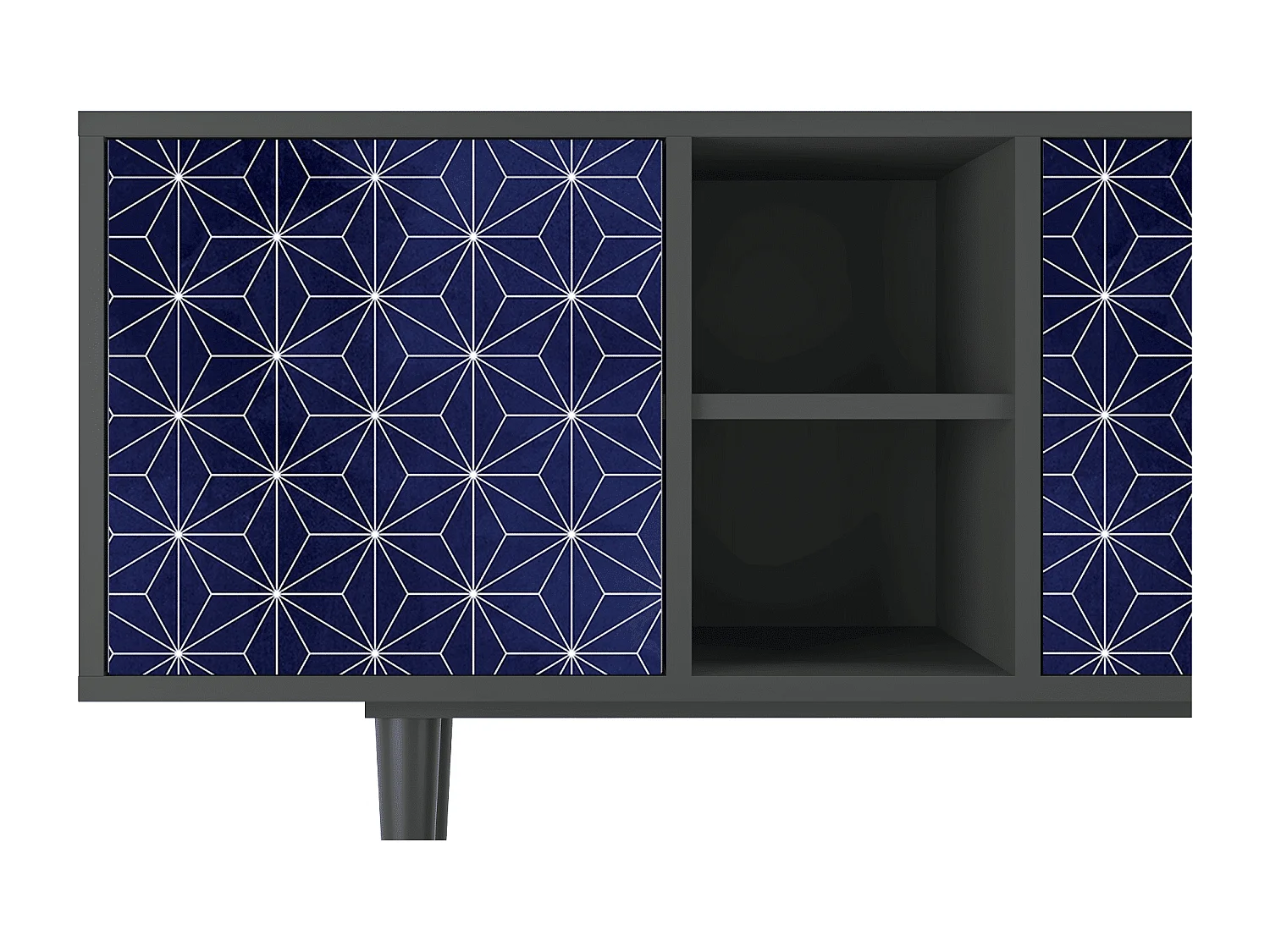 Mueble de TV - 150х69х41 cm - T5 - Milky Way, Antracita