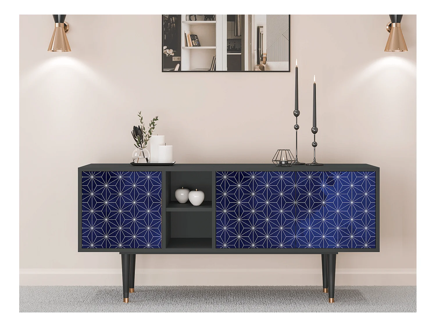Meuble TV - 150х69х41 cm - T5 - Milky Way, Anthracite