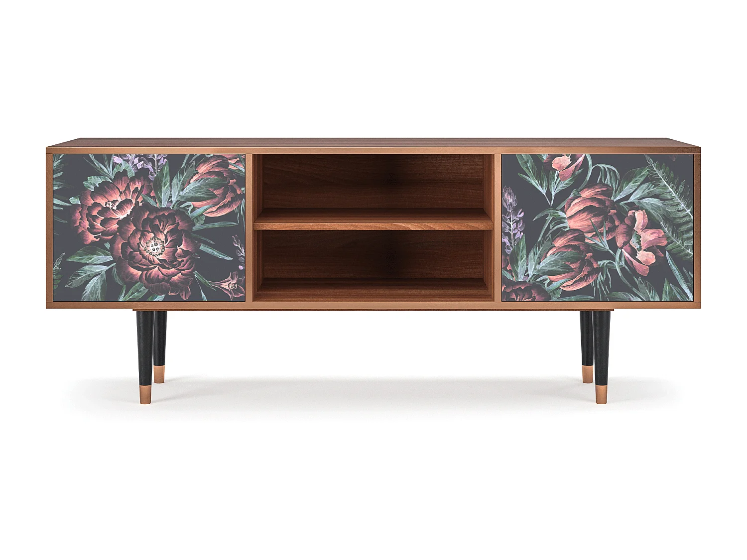 TV-meubel - 170х69х48 cm - T2 - Dark Peonies, Walnoot