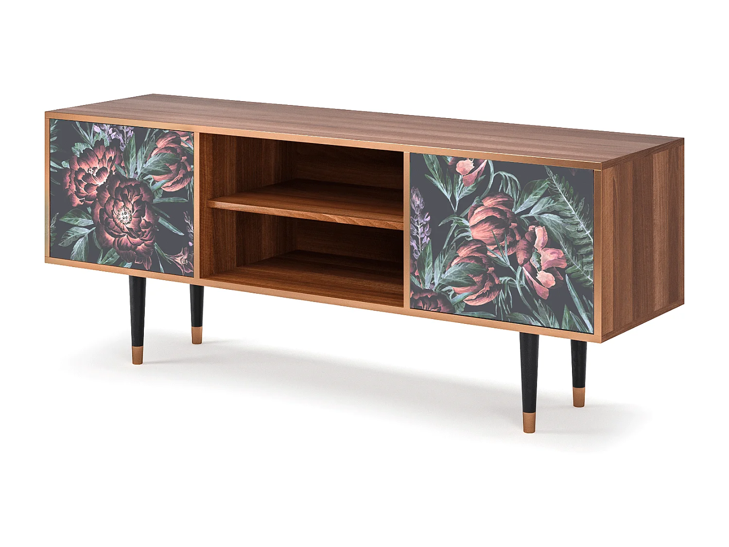 TV-meubel - 170х69х48 cm - T2 - Dark Peonies, Walnoot