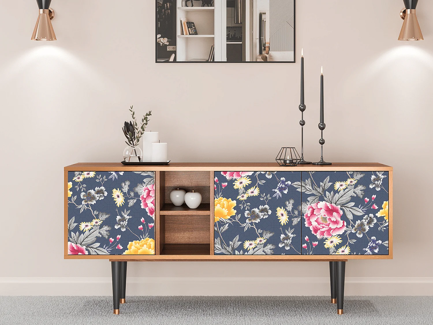 TV-Möbel - 150х69х41 cm - T5 - Dark Flower Bed, Walnuss