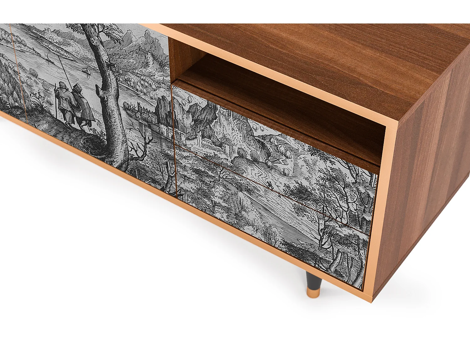 Mobile TV - 125х56х41 cm - T7 - Milites Requiescentes, Noce