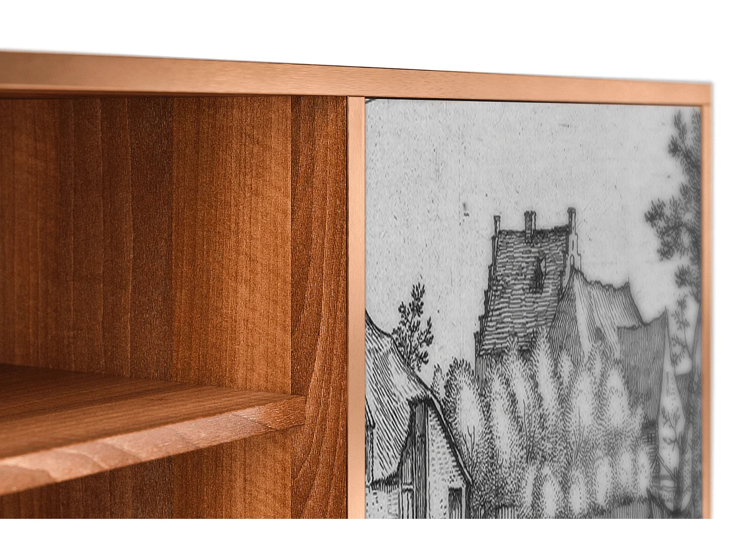 Meuble TV - 170х69х48 cm - T2 - Farms in a Village, Noyer