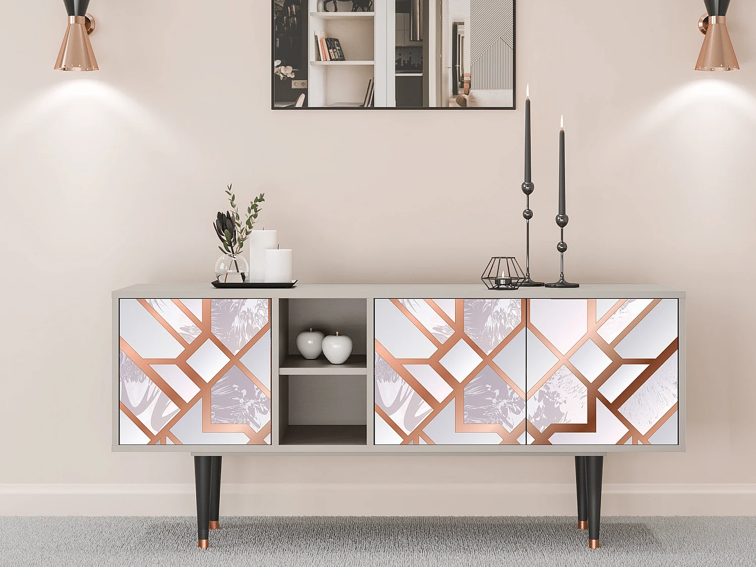 Meuble TV - 150х69х41 cm - T5 - Pastel Fairytale, Sable