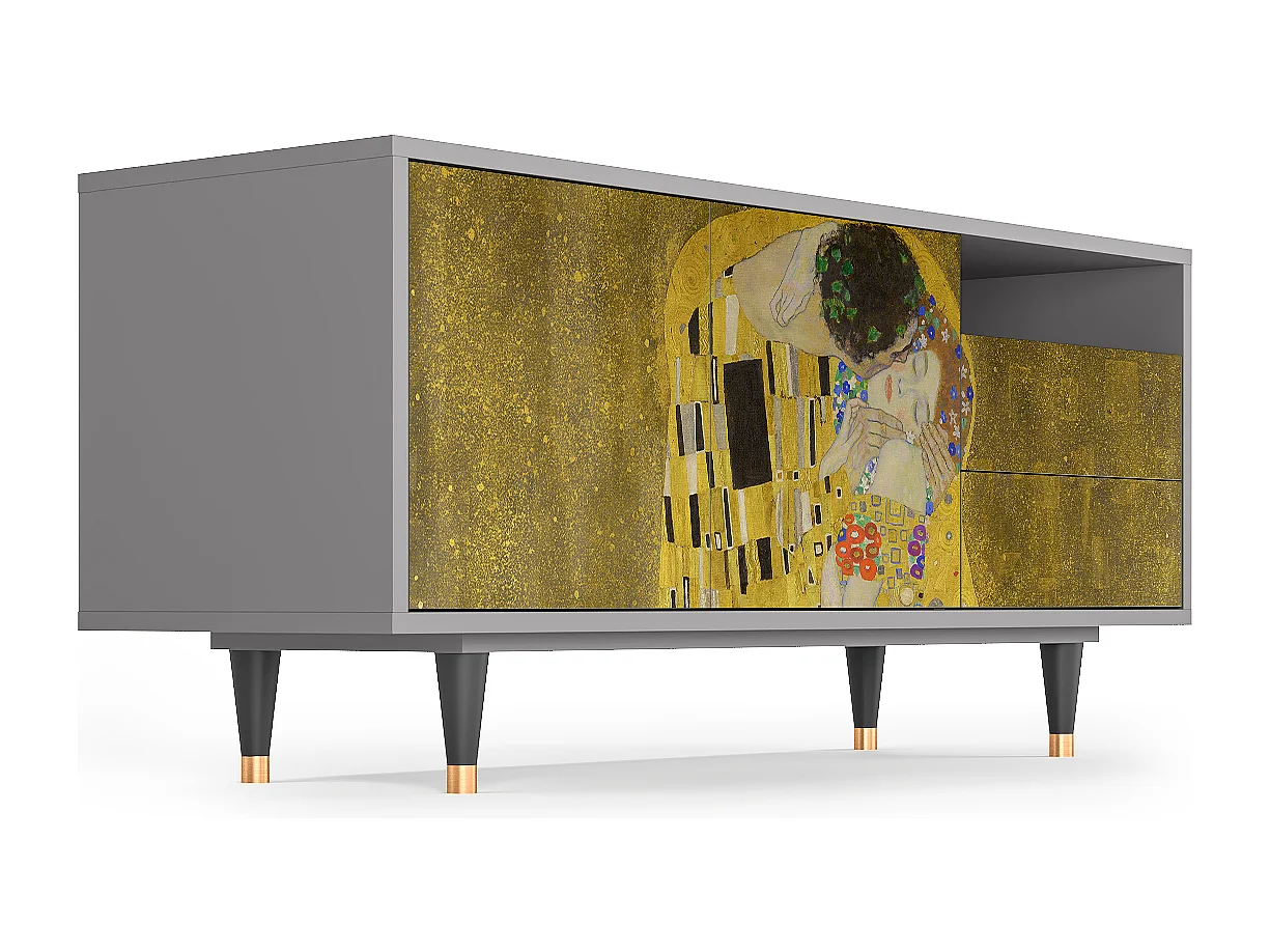 TV-meubel - 125х56х41 cm - T7 - The Kiss by Klimt , Grijs