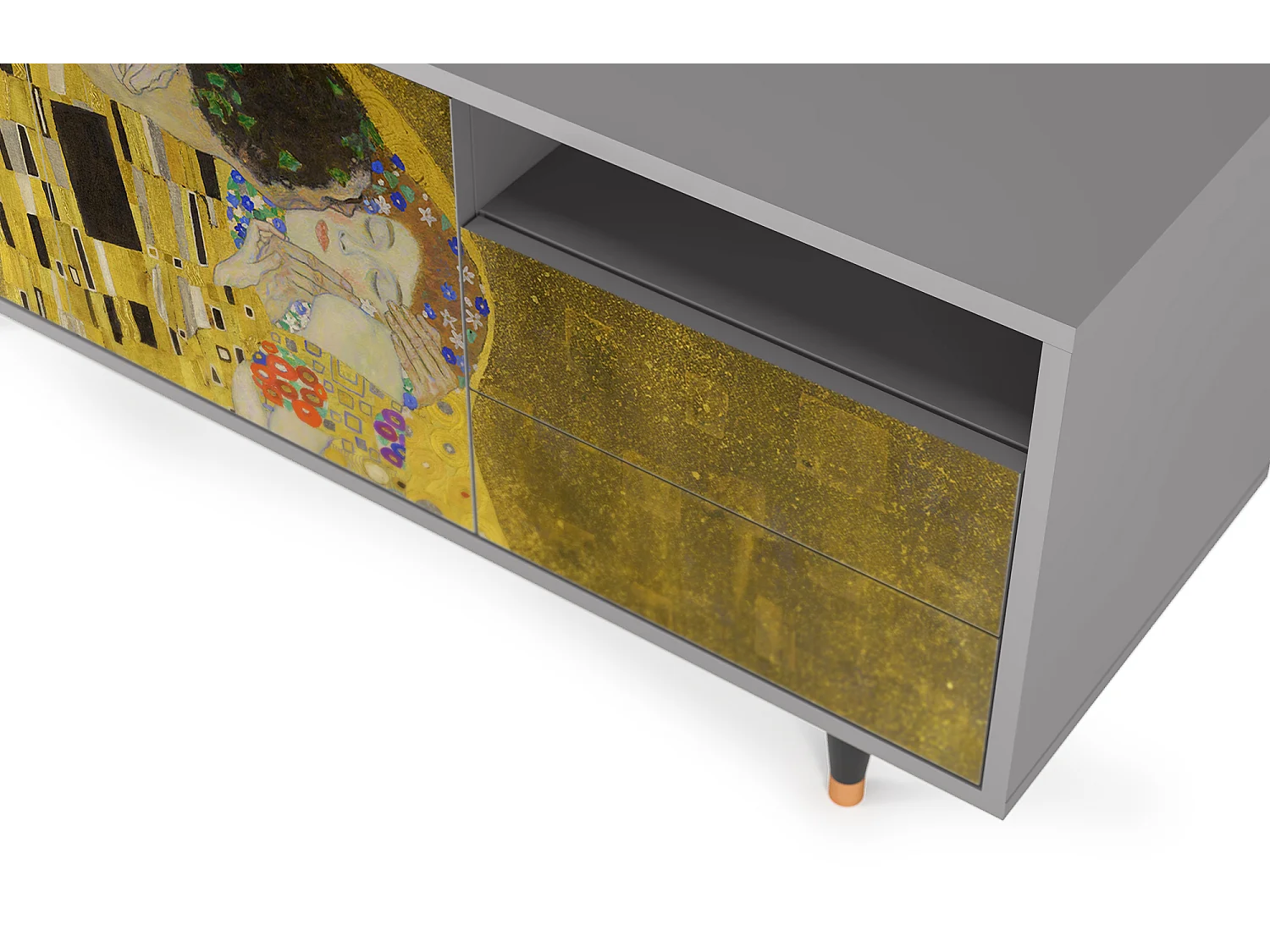 TV-meubel - 125х56х41 cm - T7 - The Kiss by Klimt , Grijs