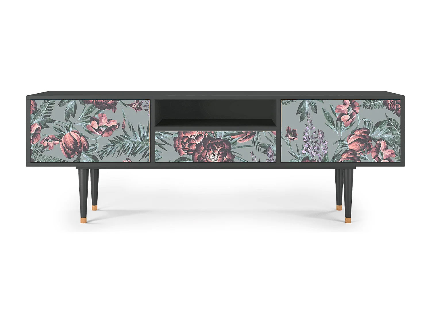 TV-meubel - 170х59х41 cm - T6 - Light Peonies, Antraciet