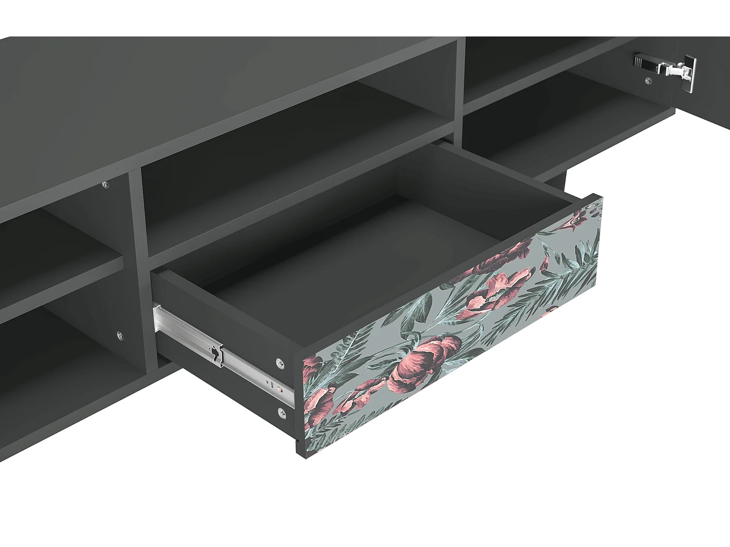 TV-meubel - 170х59х41 cm - T6 - Light Peonies, Antraciet