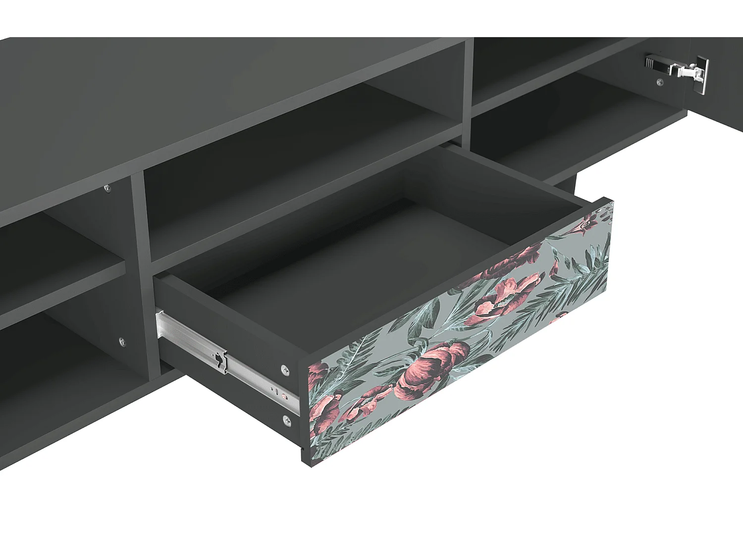 TV-Möbel - 170х59х41 cm - T6 - Light Peonies, Anthrazit