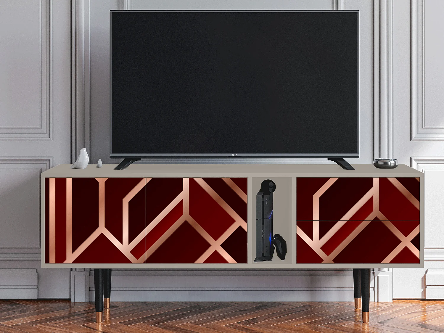 TV-Möbel - 170х69х48 cm - T1 - Velvet 1920's, Sand