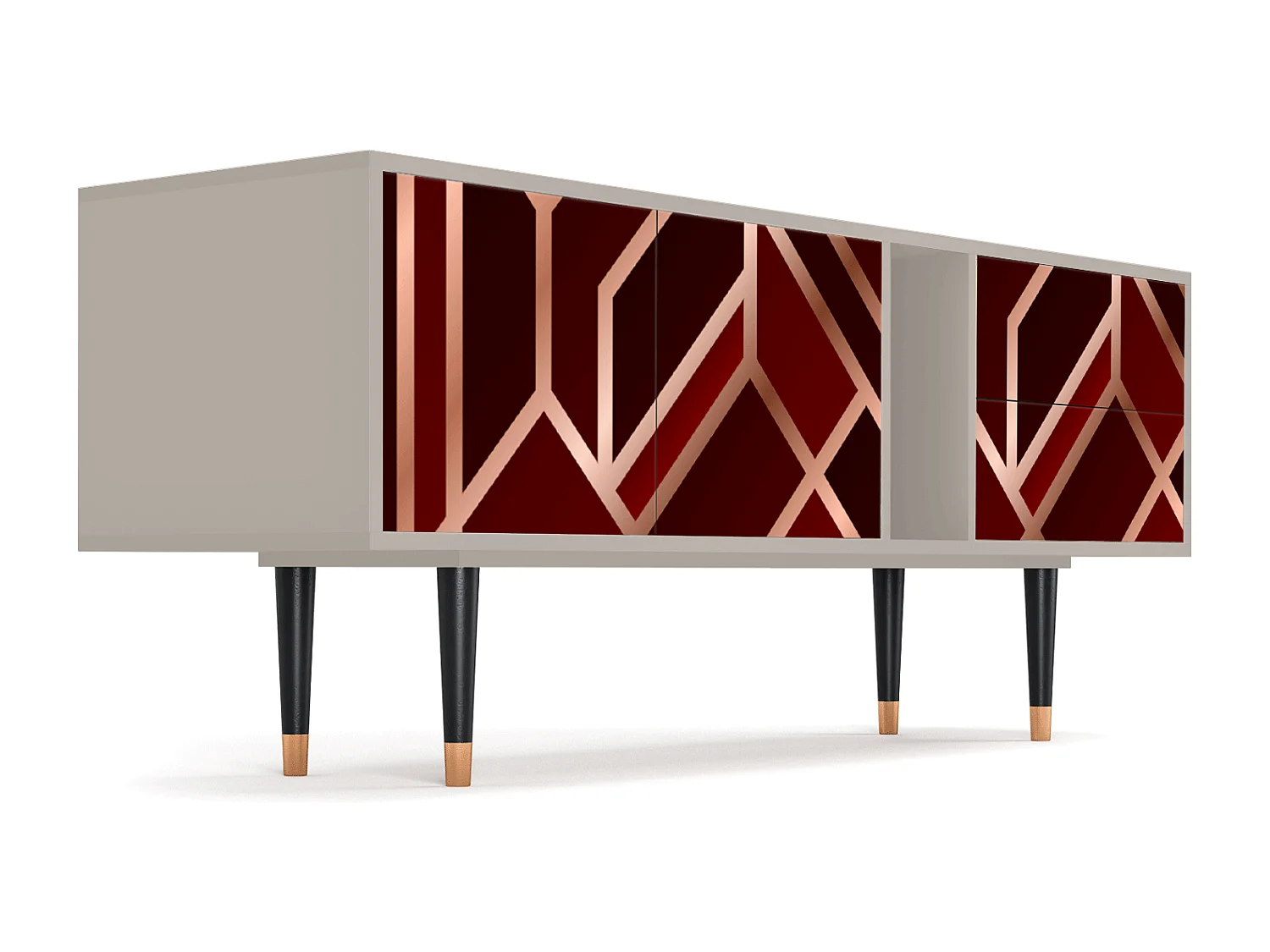 TV-Möbel - 170х69х48 cm - T1 - Velvet 1920's, Sand