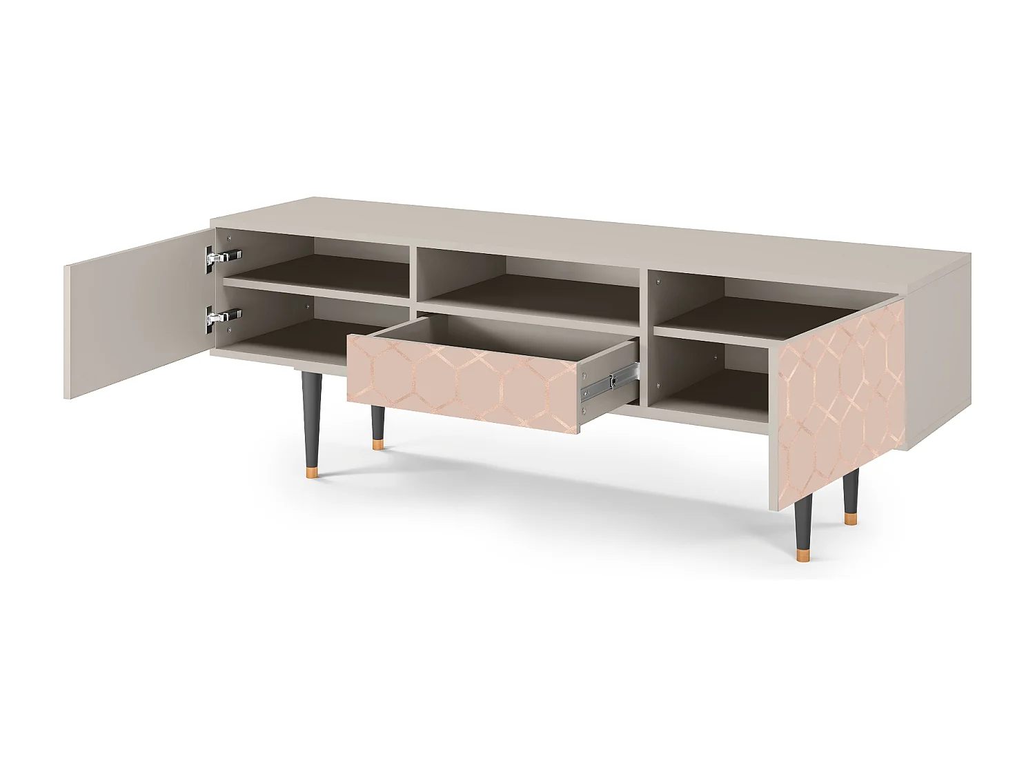 Meuble TV - 170х59х41 cm - T6 - Rose Honeycomb, Sable