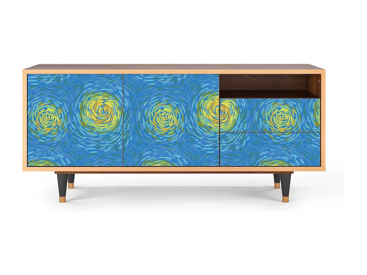 Mobile TV - 125х56х41 cm - T7 - Van Gogh Lights, Noce