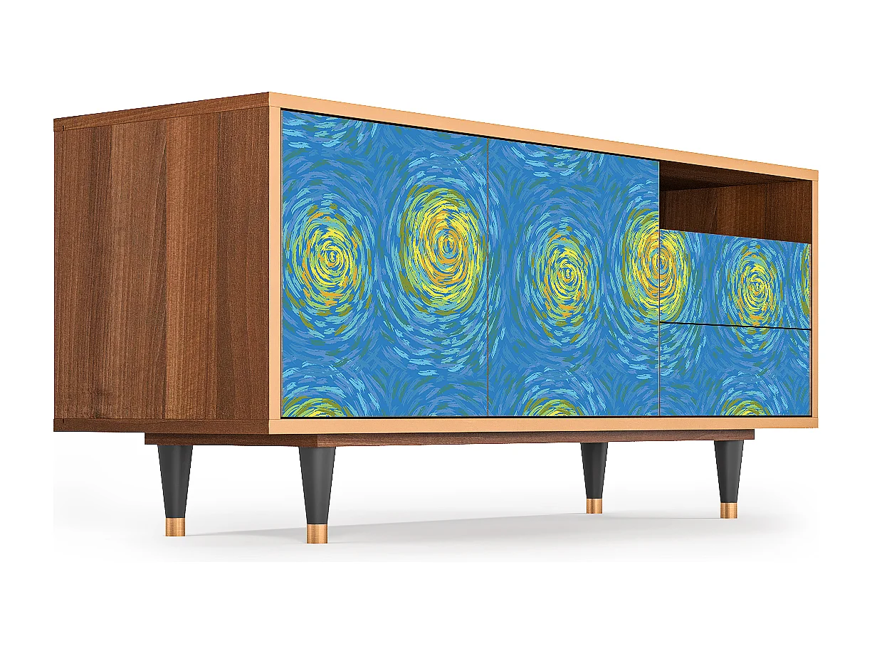 Mobile TV - 125х56х41 cm - T7 - Van Gogh Lights, Noce