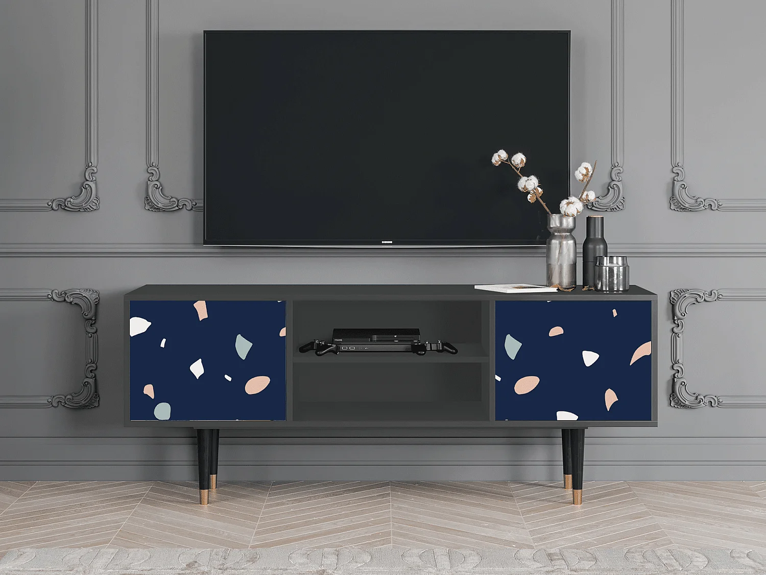 Meuble TV - 170х69х48 cm - T2 - Space Satellites, Anthracite