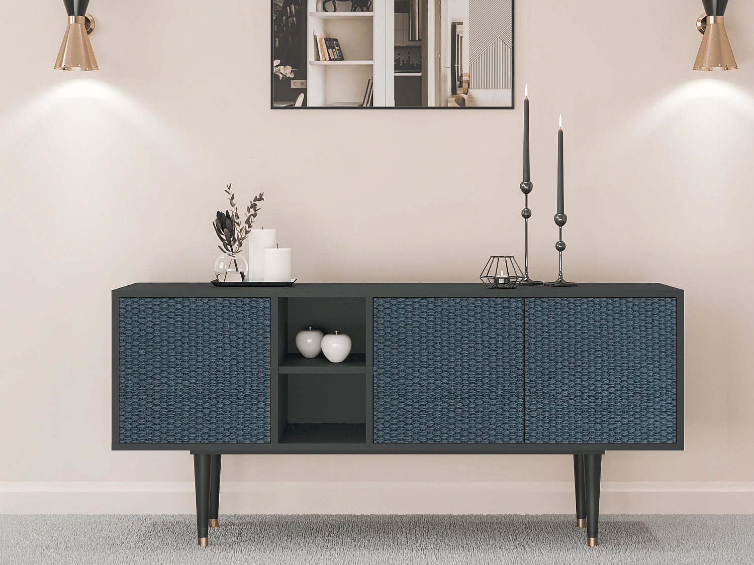 Mobile TV - 150х69х41 cm - T5 - Knitted Pattern, Antracite