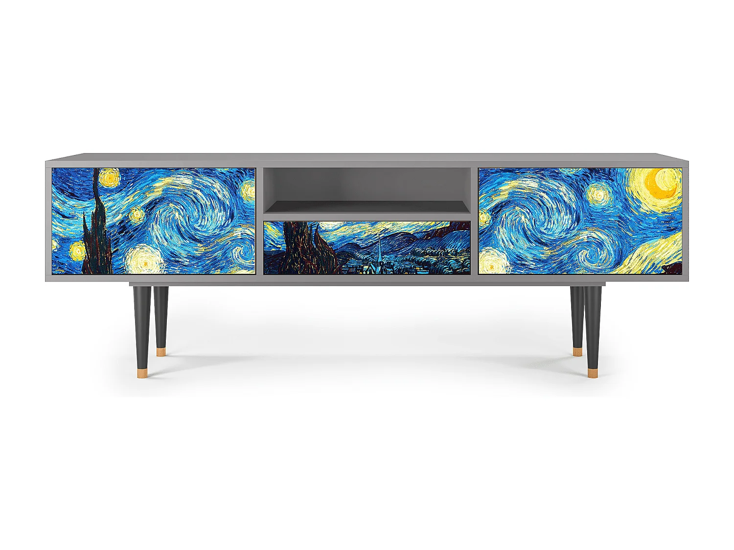 Meuble TV - 170х59х41 cm - T6 - The Starry Night  , Gris
