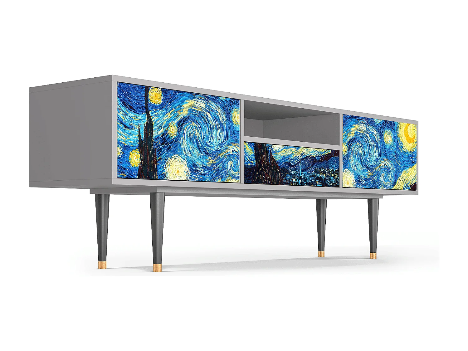 Meuble TV - 170х59х41 cm - T6 - The Starry Night  , Gris